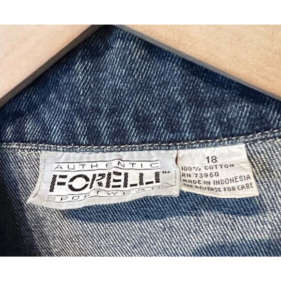 Vintage 90s Y2K Forelli Classic Denim Trucker Jacket Women’s Size 18 - Picture 5 of 5